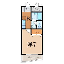 桑原下 徒歩3分 3階の物件間取画像